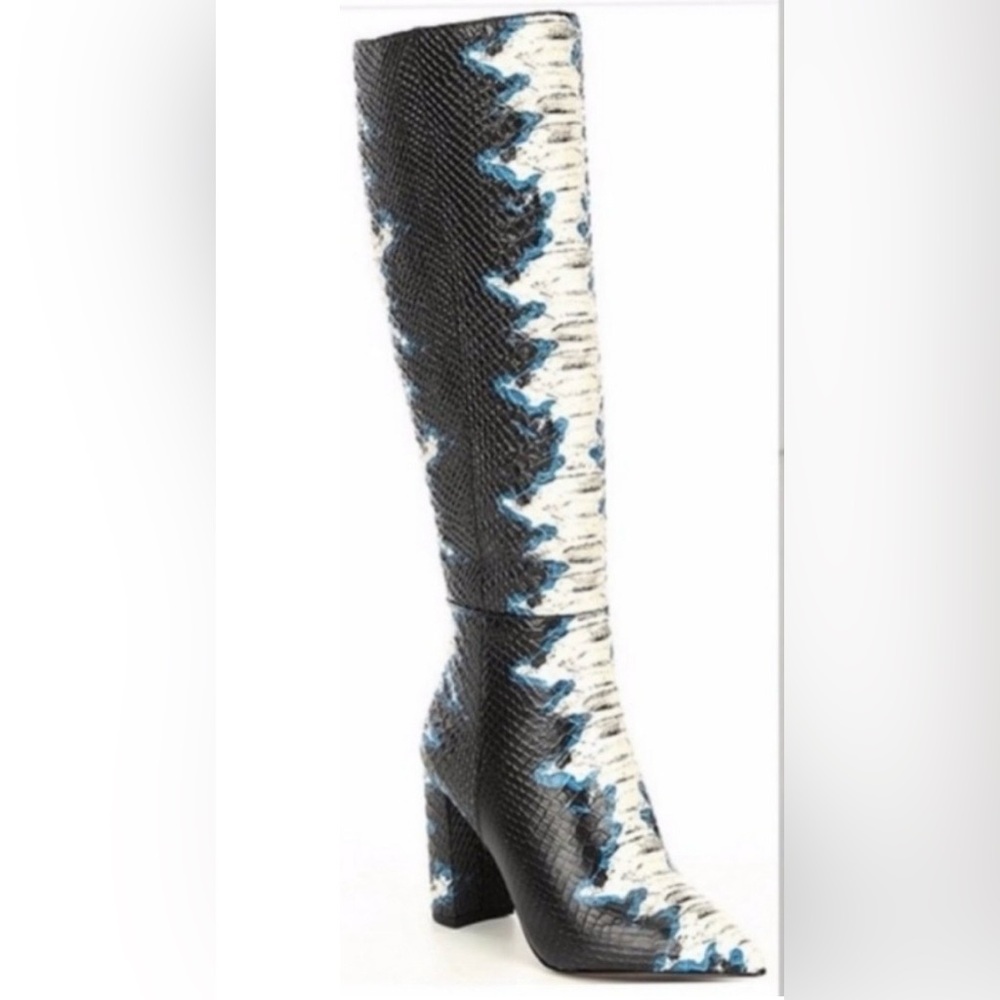 Gianni Bini Kellbie Snake Print Tall Wide Calf Boot SZ 6 Baddie Rockstar Glam